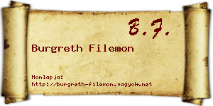 Burgreth Filemon névjegykártya